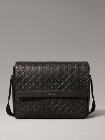 Calvin Klein - Túi đeo chéo nam Embossed Emblem Logo Flap Messenger Bag