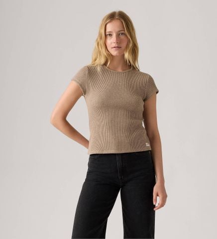 Levi's - Áo tay ngắn dệt kim nữ Dry Goods Waffle Cap-Sleeve Top