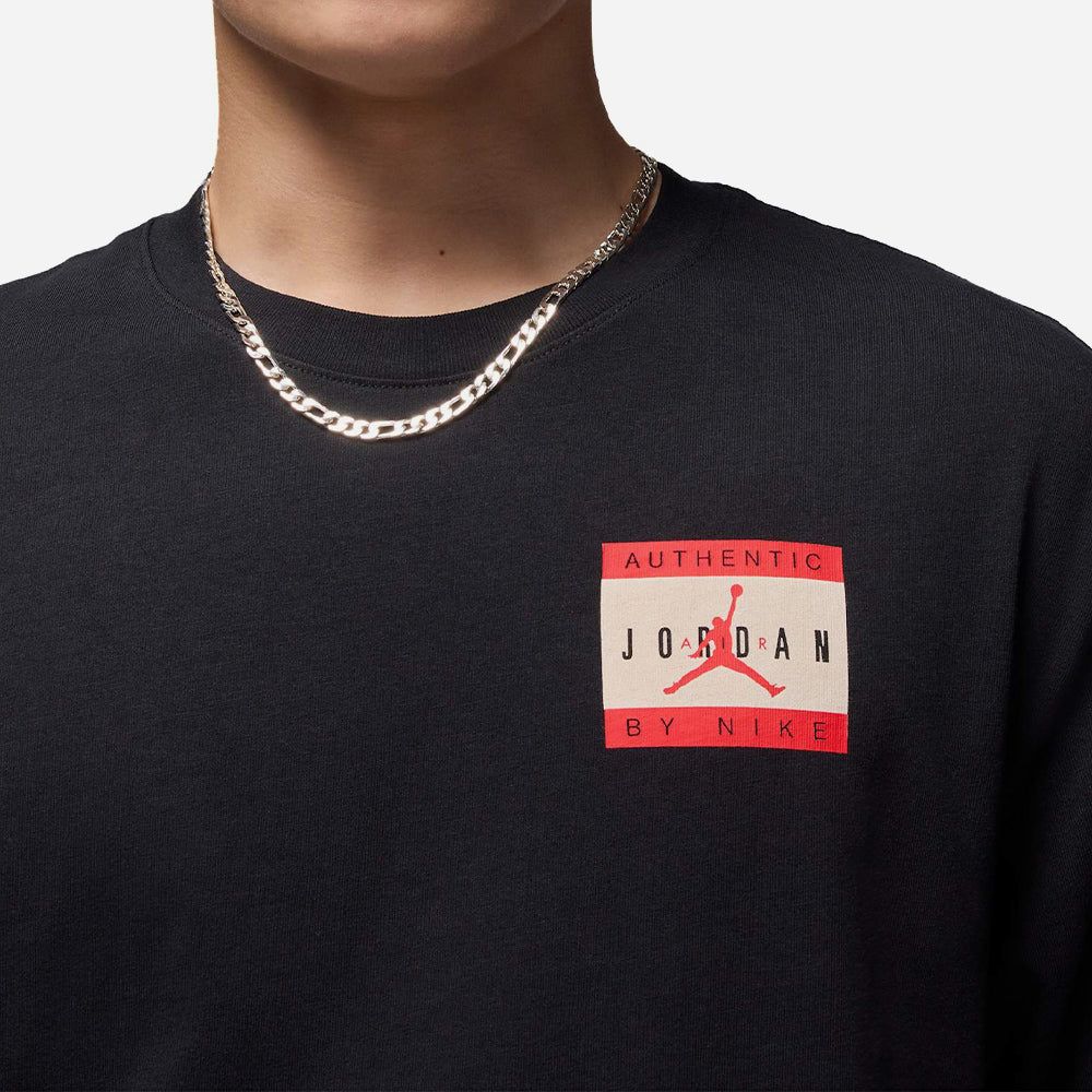 Nike - Áo thun bóng rổ Nam Men's Nike Jordan Brand Authentic Short Sleeve Crew T-Shirt - Black