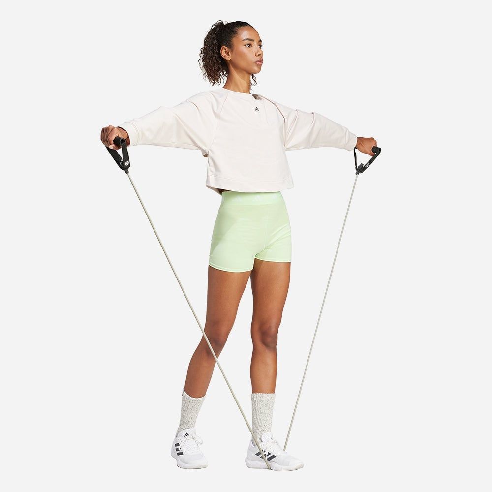 adidas - Áo thể thao tay dài Nữ Women's Adidas Power Cover Up Sweatshirt - Beige