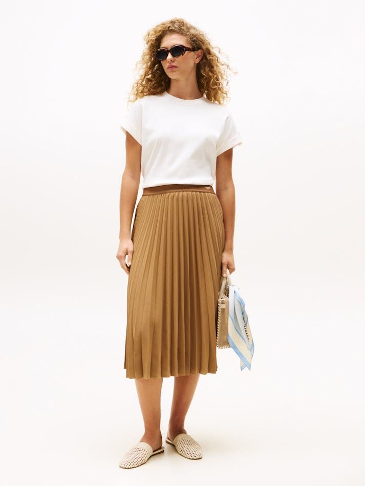 Tommy Hilfiger - Áo thun tay ngắn nữ Gold Button Crew Neck T-Shirt