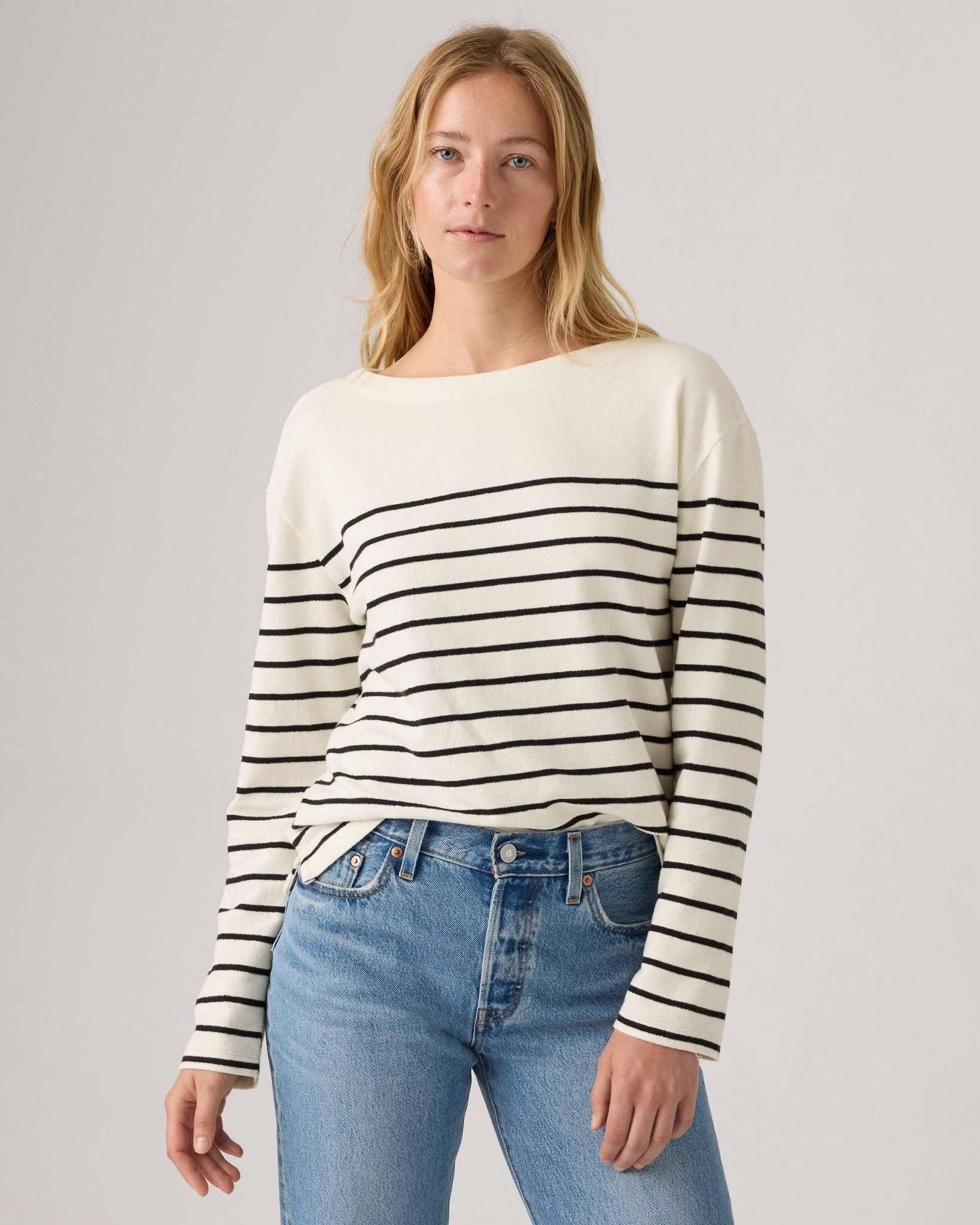 Levi's - Áo nỉ tay dài nữ Marin Striped Top - Neutral