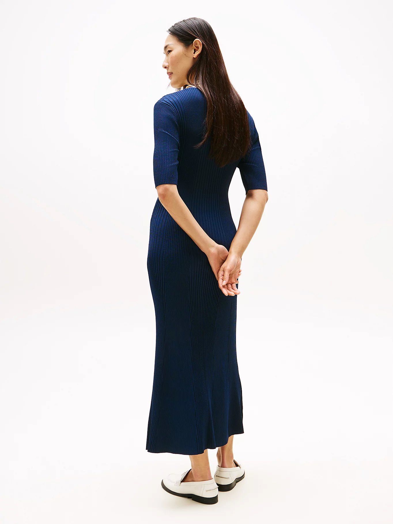 Tommy Hilfiger - Đầm nữ Rib-Knit Polo Maxi Dress