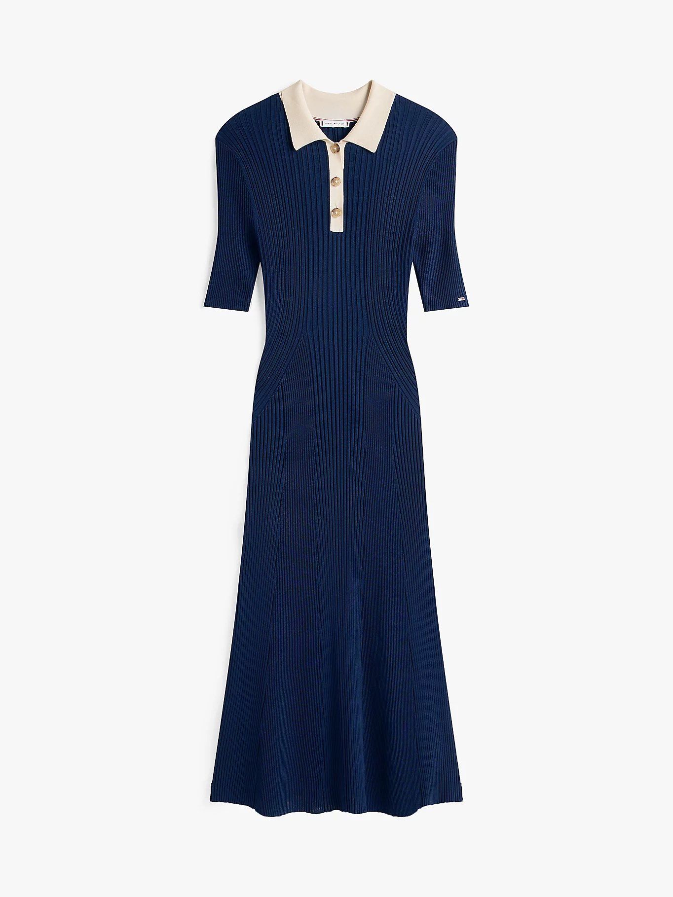 Tommy Hilfiger - Đầm nữ Rib-Knit Polo Maxi Dress