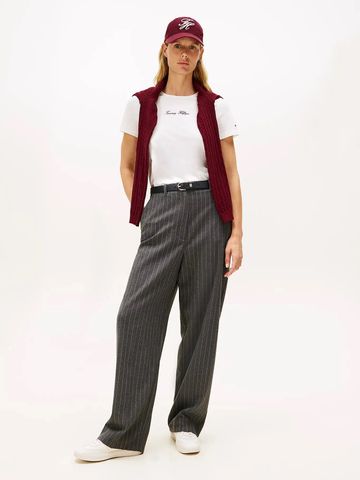 Tommy Hilfiger - Áo thun tay ngắn nữ Textured Logo T-Shirt