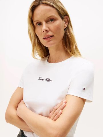 Tommy Hilfiger - Áo thun tay ngắn nữ Textured Logo T-Shirt - 4