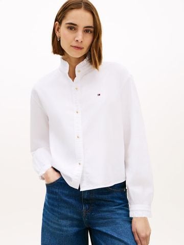 Tommy Hilfiger - Áo Sơ Mi Nữ Boxy Fit Ruffle Short Oxford Shirt