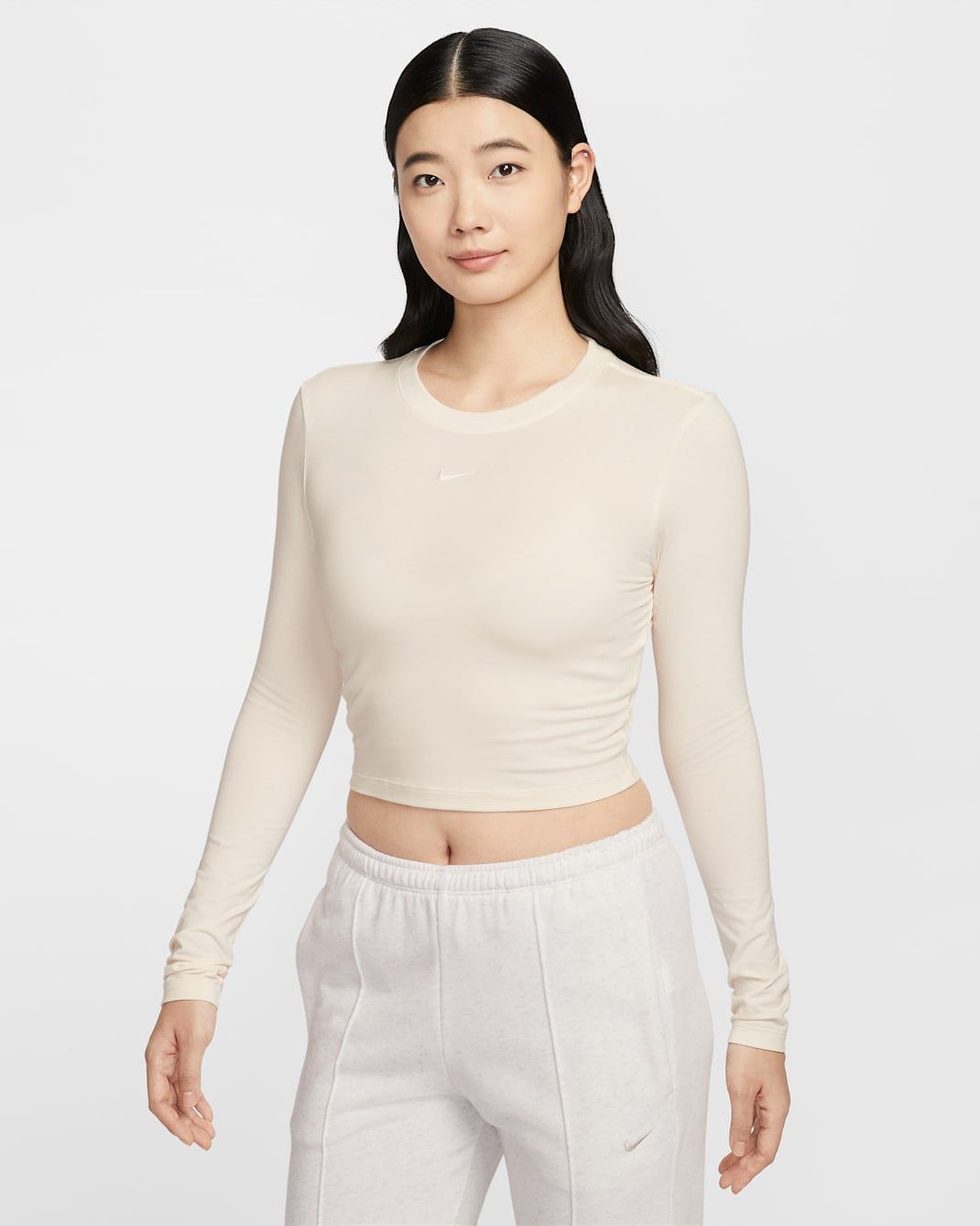 Nike - Áo tay dài thể thao Nữ Chill Knit Women's Slim Long-Sleeve Cropped Top