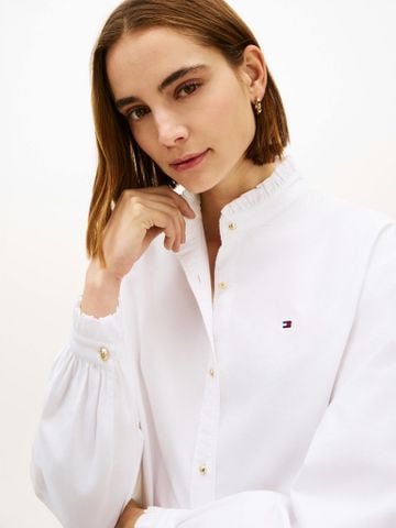 Tommy Hilfiger - Áo Sơ Mi Nữ Boxy Fit Ruffle Short Oxford Shirt - 4