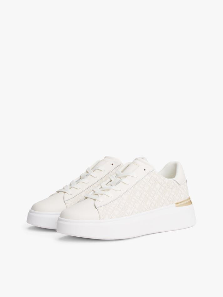 Tommy Hilfiger - Giày nữ TH Monogram Leather Platform Trainers