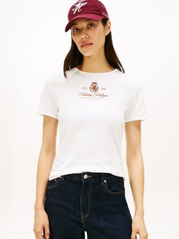 Tommy Hilfiger - Áo thun tay ngắn nữ Varsity Crest Slim Short Sleeve Tee