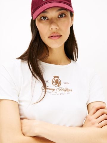 Tommy Hilfiger - Áo thun tay ngắn nữ Varsity Crest Slim Short Sleeve Tee
