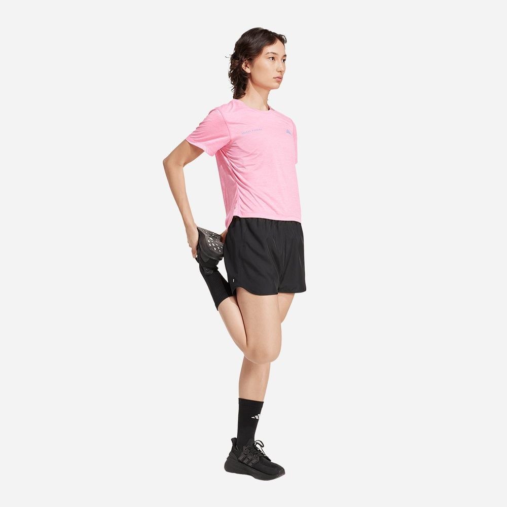 adidas - Áo thun chạy bộ Nữ Women's Adidas Own The Run Melange T-Shirt - Pink