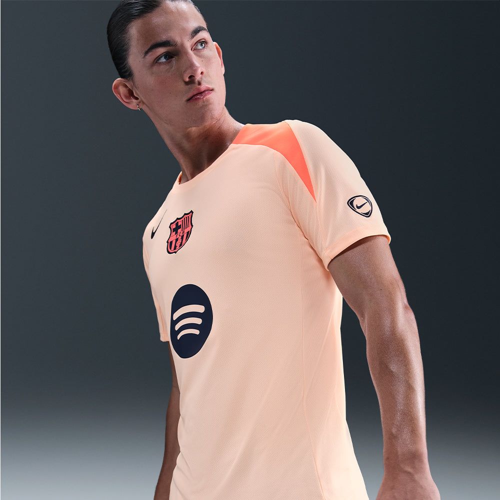 Nike - Áo đá banh Nam F.C. Barcelona Strike Dri-Fit Total 90 Knit Football T-Shirt - Coral