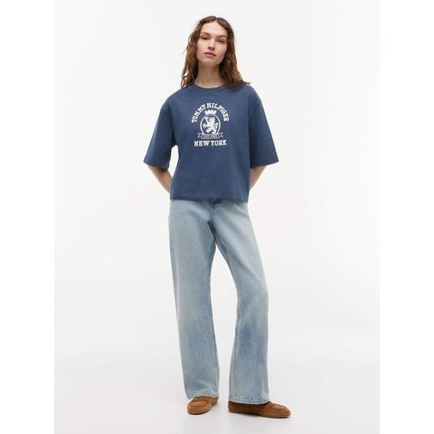 Tommy Hilfiger - Áo Thun Tay Ngắn Nữ Crest Embroidery Relaxed Washed Jersey T-Shirt