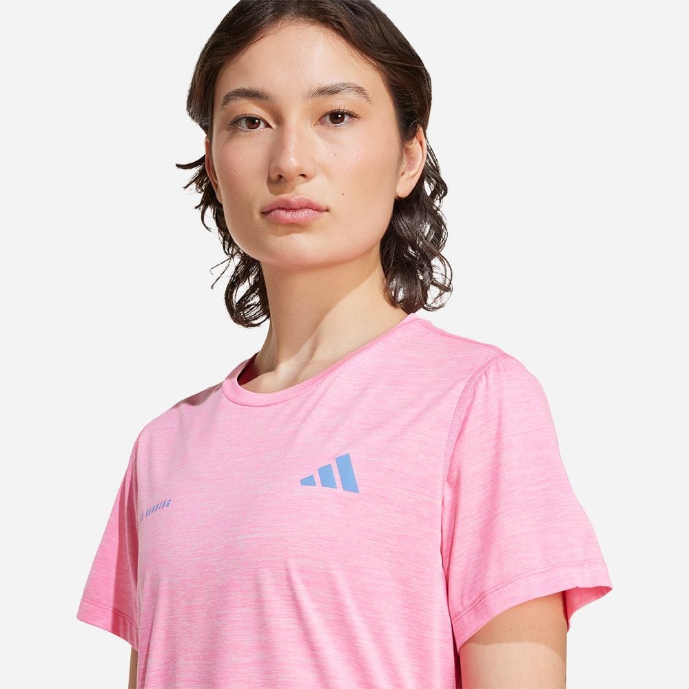 adidas - Áo thun chạy bộ Nữ Women's Adidas Own The Run Melange T-Shirt - Pink