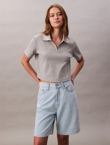Calvin Klein - Quần ngắn nữ Relaxed Linen Blend Bermuda Shorts
