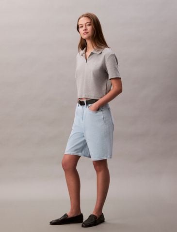 Calvin Klein - Quần ngắn nữ Relaxed Linen Blend Bermuda Shorts - 4