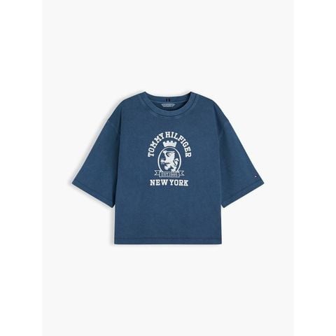 Tommy Hilfiger - Áo Thun Tay Ngắn Nữ Crest Embroidery Relaxed Washed Jersey T-Shirt