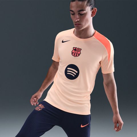Nike - Áo đá banh Nam F.C. Barcelona Strike Dri-Fit Total 90 Knit Football T-Shirt - Coral