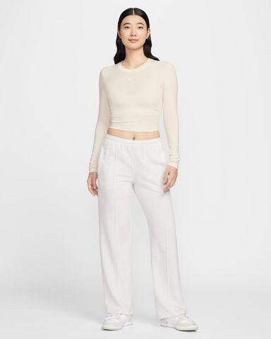 Nike - Áo tay dài thể thao Nữ Chill Knit Women's Slim Long-Sleeve Cropped Top