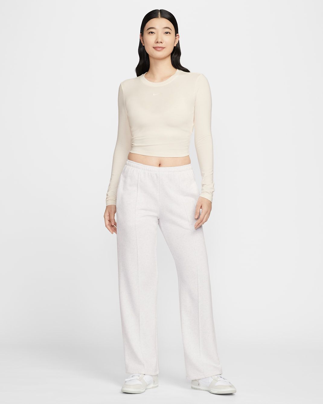 Nike - Áo tay dài thể thao Nữ Chill Knit Women's Slim Long-Sleeve Cropped Top