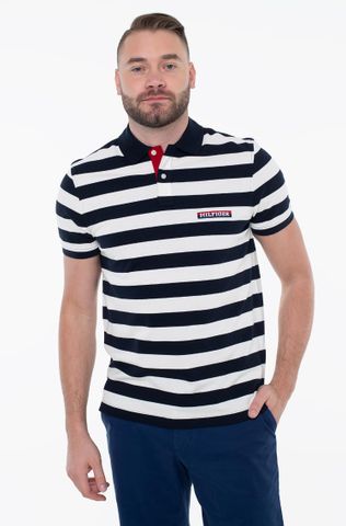 Tommy Hilfiger - Áo polo tay ngắn nam TH Hilfiger Stripe Regular Polo