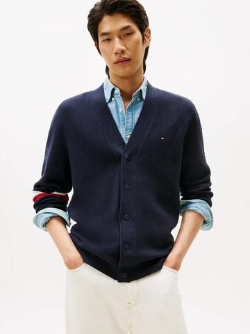 Tommy Hilfiger - Áo khoác len tay dài nam TH Cotton Silk Blend Cardigan