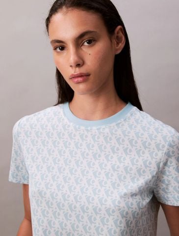 Calvin Klein - Áo phông thời trang nữ Allover Monogram Logo Classic T-Shirt - 3