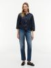 Tommy Hilfiger - Áo Kiểu Nữ Relaxed Gold-Tone Button Pinstripe Blouse