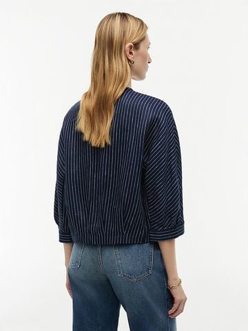Tommy Hilfiger - Áo Kiểu Nữ Relaxed Gold-Tone Button Pinstripe Blouse - 2