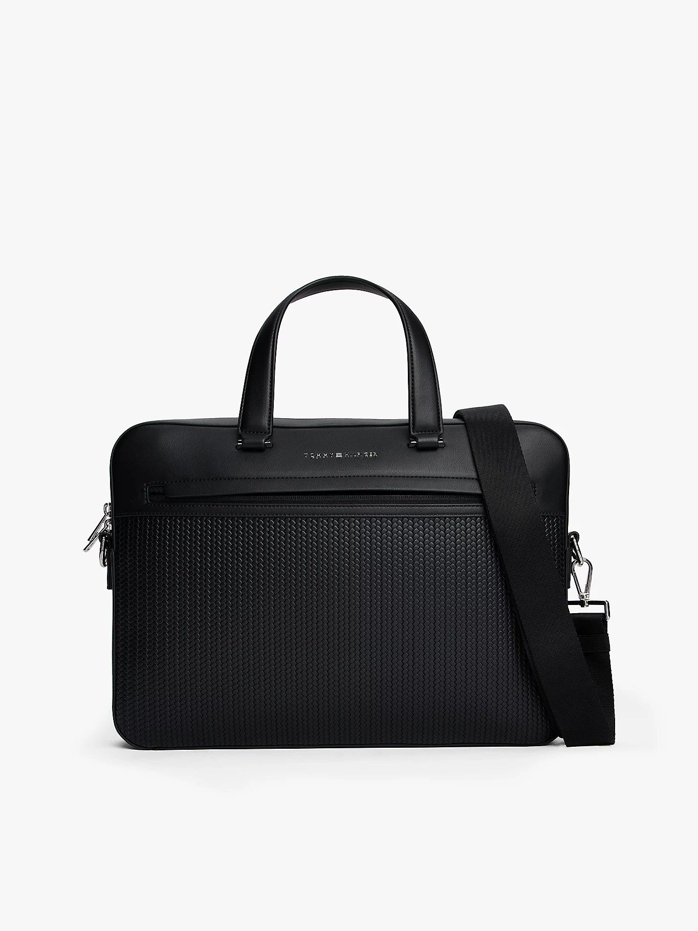 Tommy Hilfiger - Túi xách công sở nam Metal Logo Woven Crossbody Laptop Bag