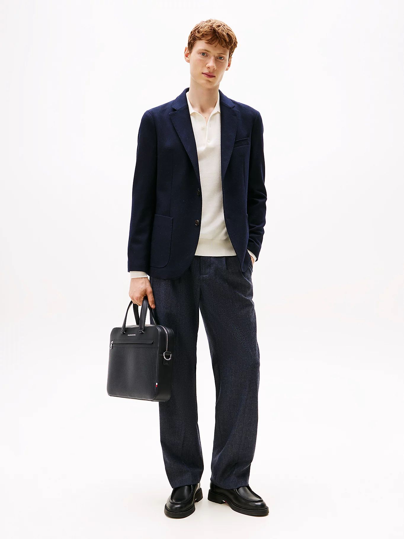 Tommy Hilfiger - Túi xách công sở nam Metal Logo Woven Crossbody Laptop Bag