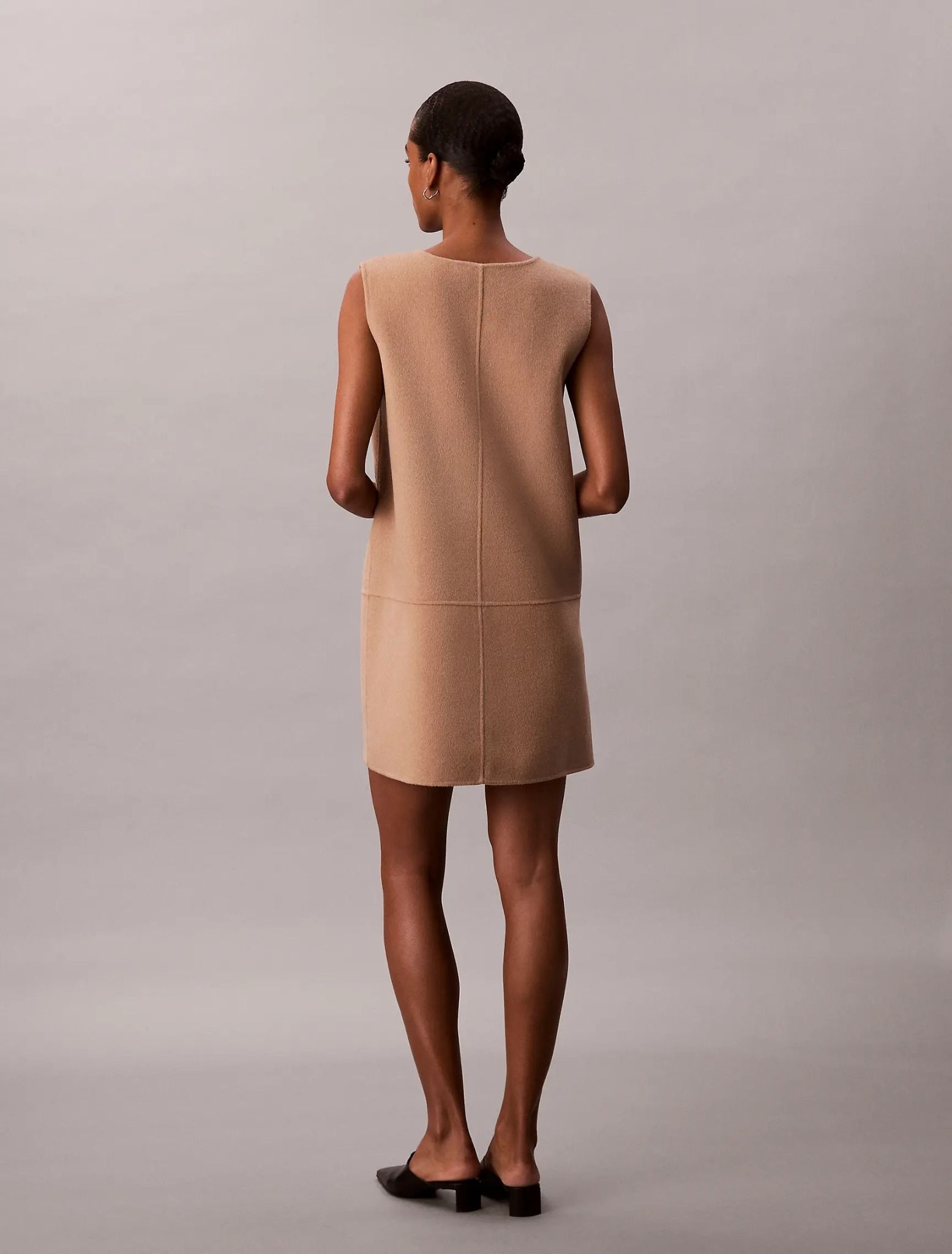 Calvin Klein - Đầm len nữ Doubleface V-Neck Mini Shift