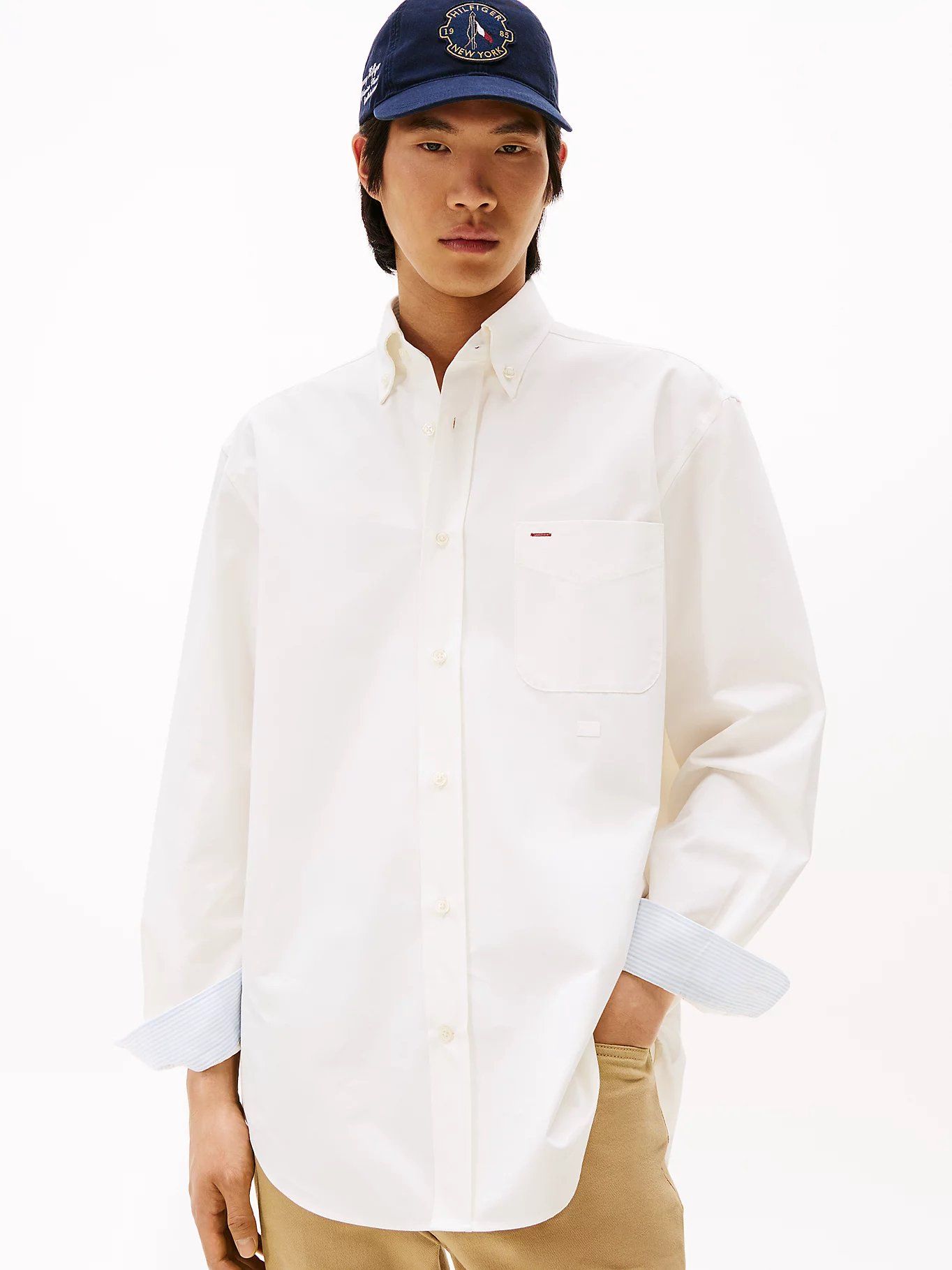 Tommy Hilfiger - Áo sơ mi tay dài nam Boxy Fit Poplin Shirt
