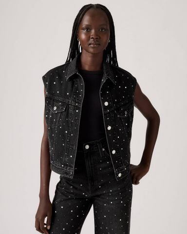 Levi's - Áo vest len không tay nữ Women's Shrunken '90s Trucker Vest