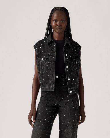 Levi's - Áo vest len không tay nữ Women's Shrunken '90s Trucker Vest