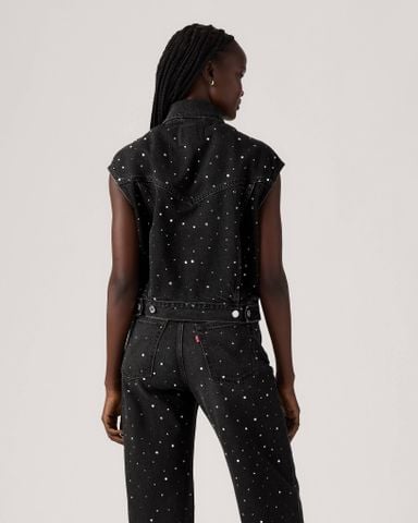 Levi's - Áo vest len không tay nữ Women's Shrunken '90s Trucker Vest