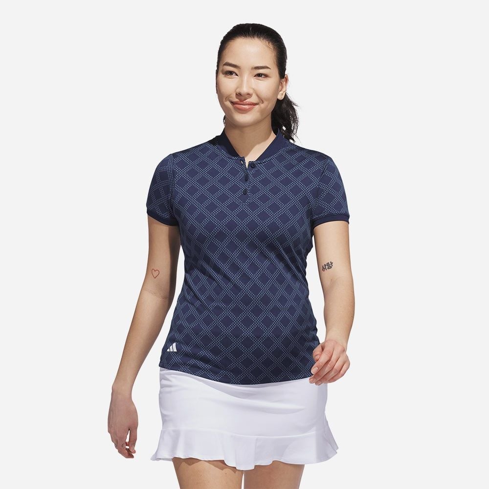 adidas - Áo thun có cổ đánh gôn Nữ Women's Adidas Ultimate365 Jacquard Polo Shirt - Navy