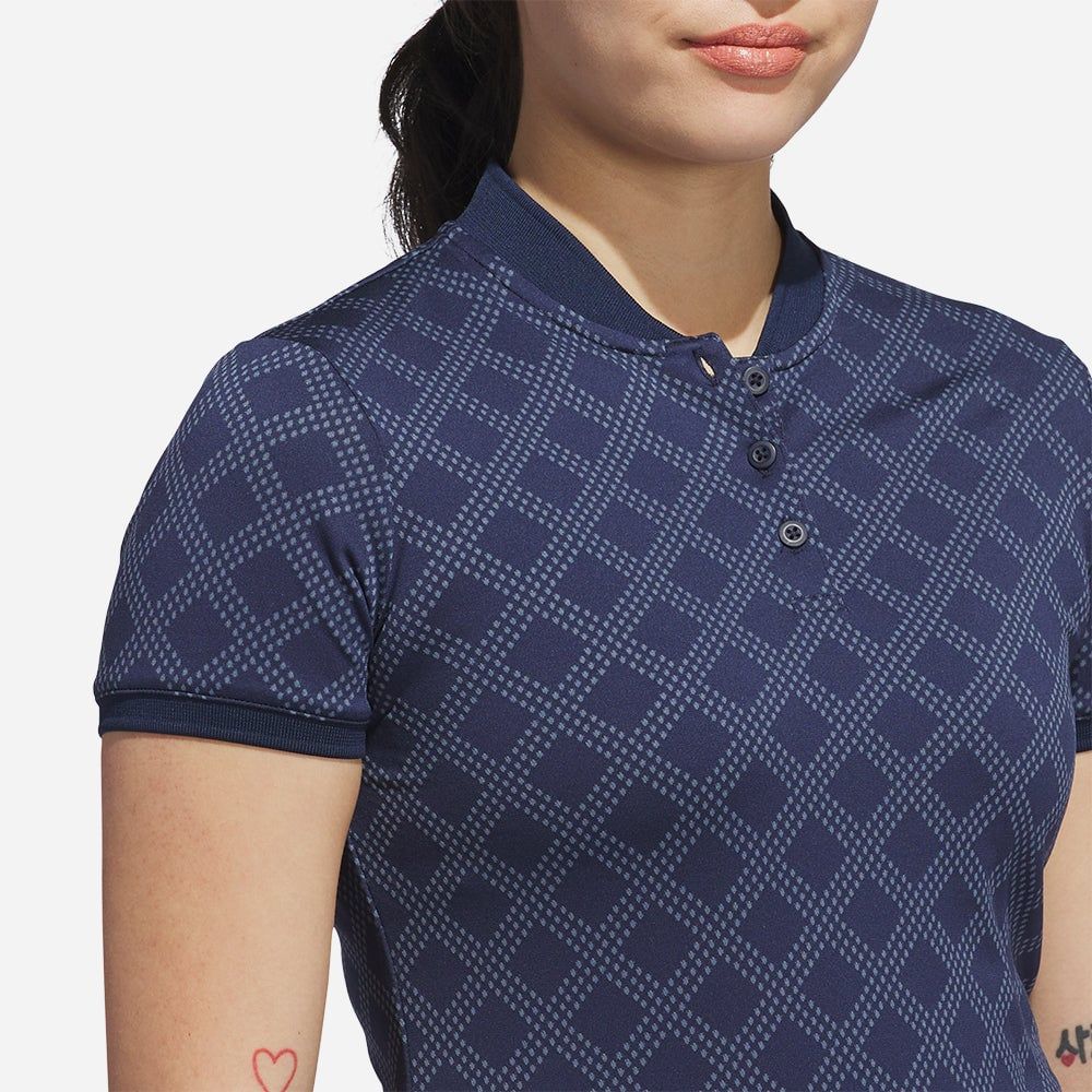 adidas - Áo thun có cổ đánh gôn Nữ Women's Adidas Ultimate365 Jacquard Polo Shirt - Navy