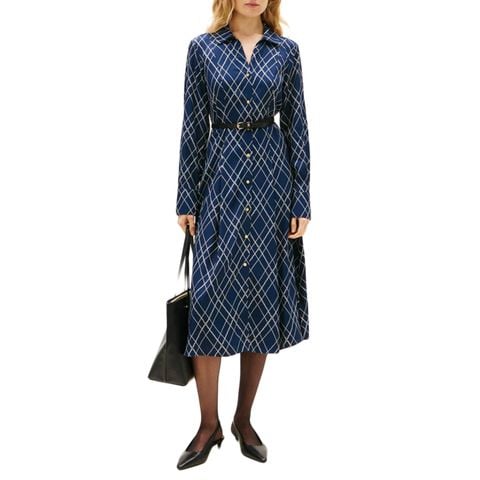 Tommy Hilfiger - Đầm Midi Nữ Viscose Twill Long Sleeve Midi Dress