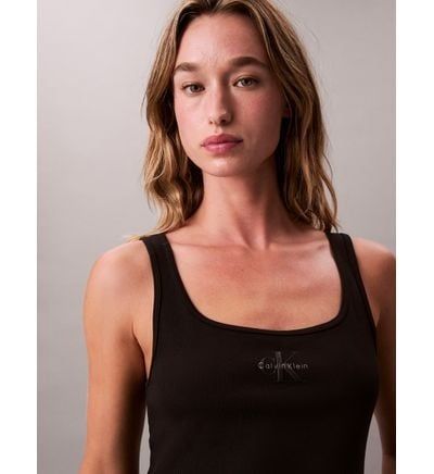 Calvin Klein - Áo ba lỗ nữ CK Monogram Scoop Rib Tank Top