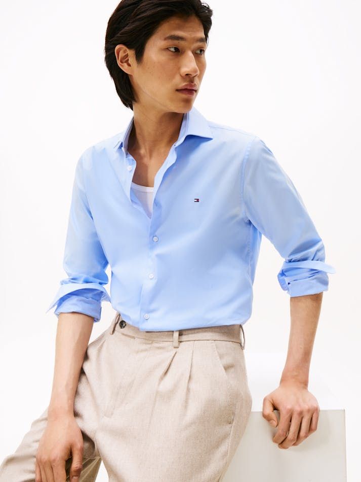 Tommy Hilfiger - Áo sơ mi tay dài nam Flex Slim Fit Poplin Shirt