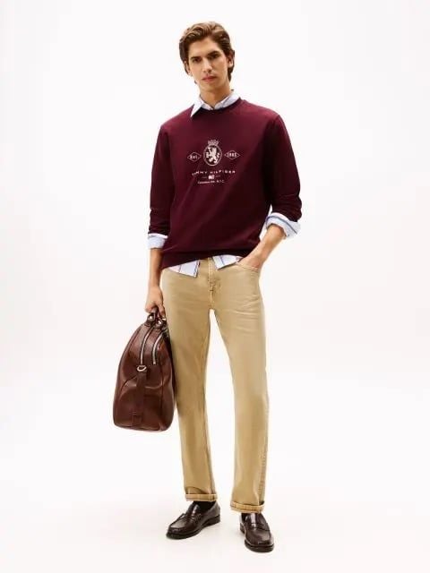 Tommy Hilfiger - Áo nỉ tay dài nam Varsity Crest Graphic Sweatshirt