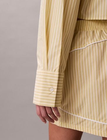 Calvin Klein - Áo Ngủ Nữ Cropped Cotton Poplin Pyjama Top - 4