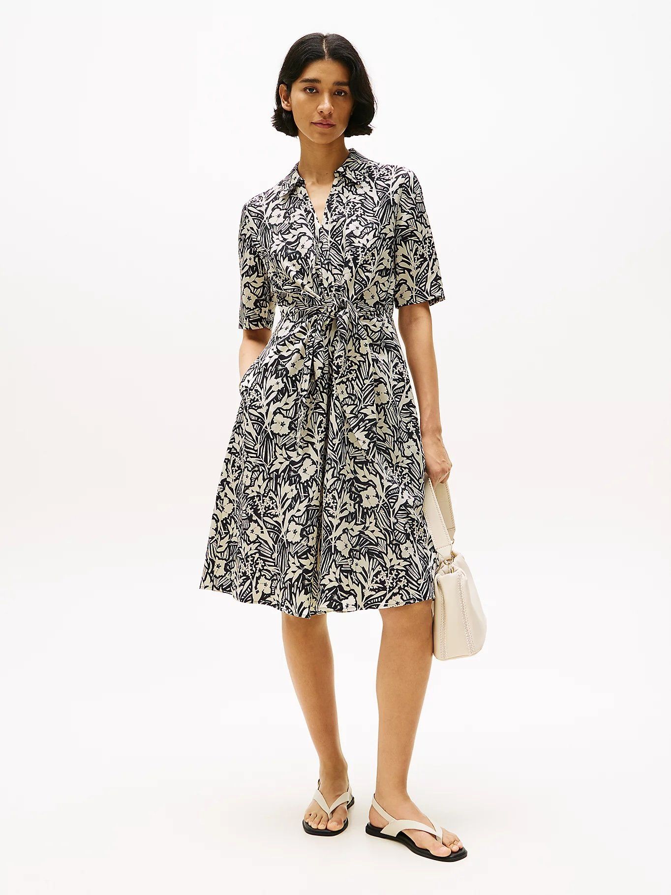 Tommy Hilfiger - Đầm nữ Relaxed Midi Linen Blend Shirt Dress