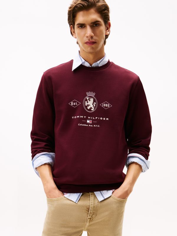 Tommy Hilfiger - Áo nỉ tay dài nam Varsity Crest Graphic Sweatshirt