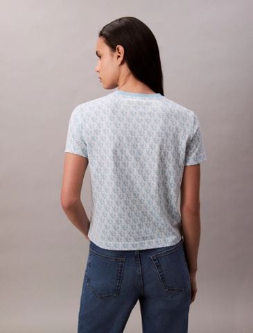 Calvin Klein - Áo phông thời trang nữ Allover Monogram Logo Classic T-Shirt - 2