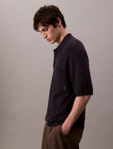 Calvin Klein - Áo polo dệt kim nam Tech Knit Boxy Polo Sweater - 2