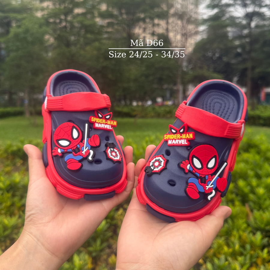 Dép Sục Người Nhện Bé Trai Spiderman Siêu Nhẹ Êm Chân Chống Trơn Đi Trong Nhà Đi Biển 3–8 Tuổi NHÍM SHOP D66